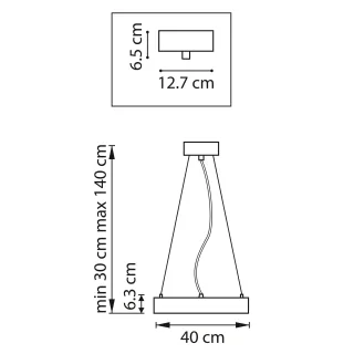 748017 Люстра SATURNO LED 24W 1600LM 70G ЧЕРНЫЙ 3000-6000K