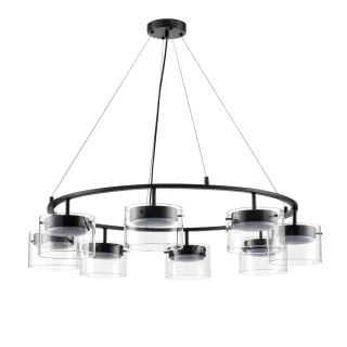 8232/8 COMFI черный/прозрачный, металл/стекло Светильник подвесной LED GX70 8*10W 220V NATALINA