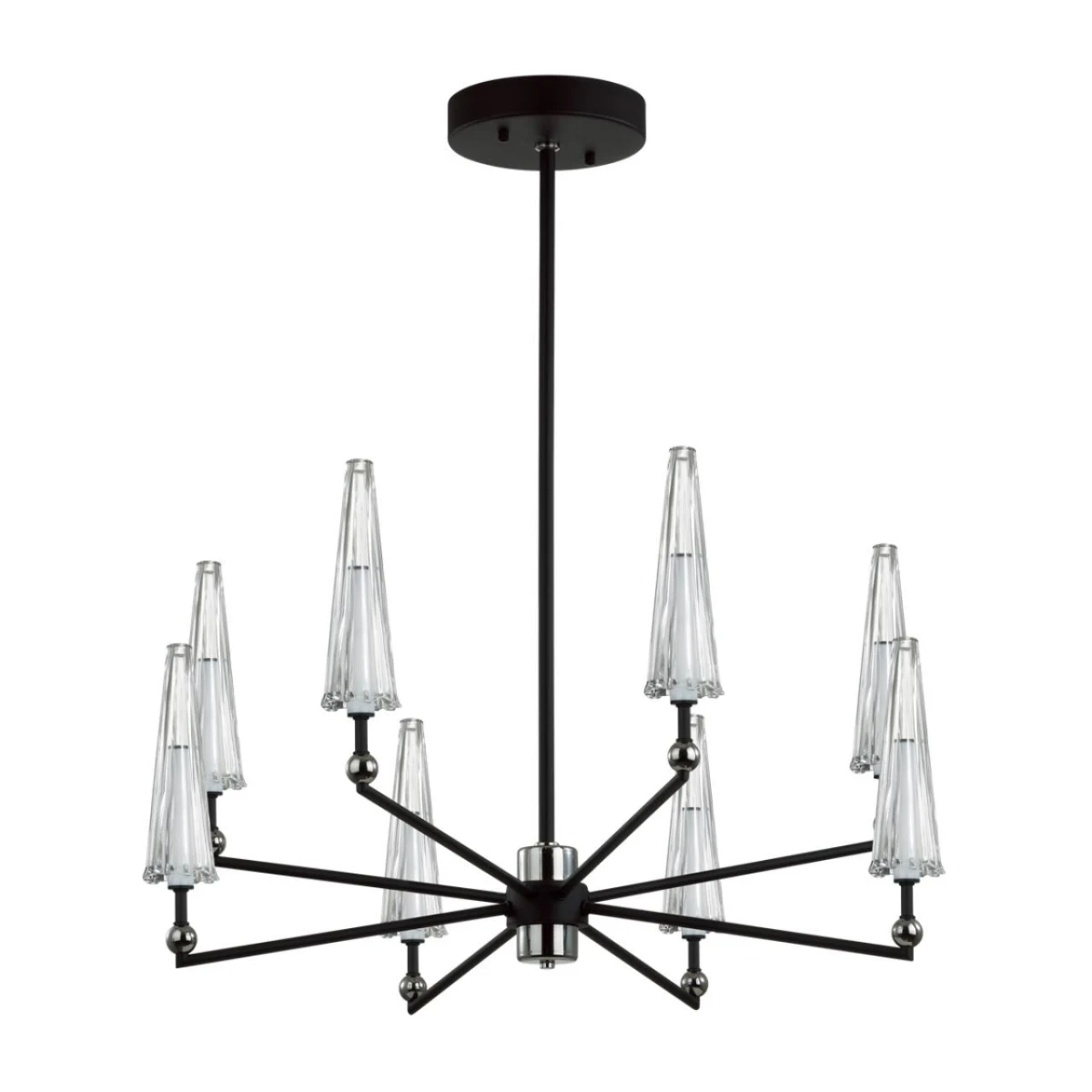 5429/39L MODERN ODL_EX24 000 черный матов./прозрачный/металл/стекло/акрил Люстра LED 39W 3000K 1330Лм FUNGO