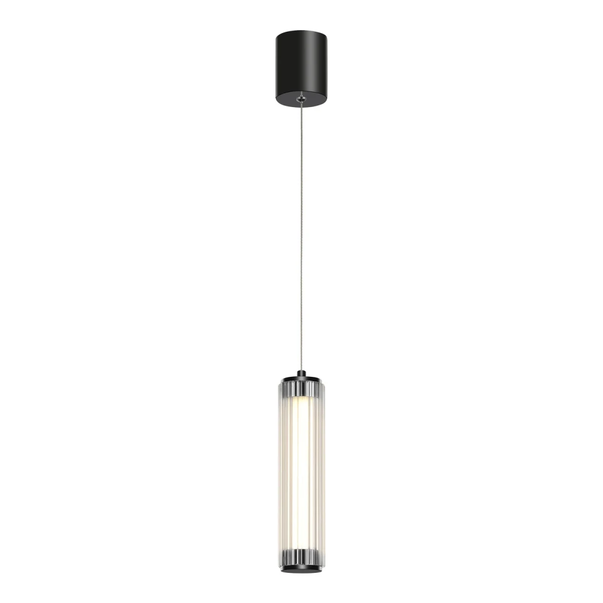 utsenka-SL6224.403.01 Светильник подвесной ST-Luce Черный/Прозрачный LED 1*8W 4000K БАМБУ