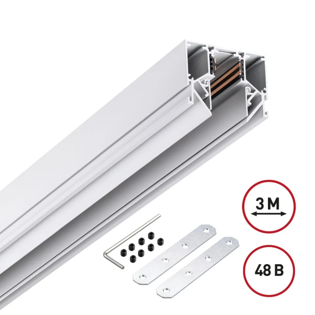 NOVOTECH 135243Y SHINO NT24 123 белый Низковольтный шинопровод для монтажа в натяжной потолок 3м IP2