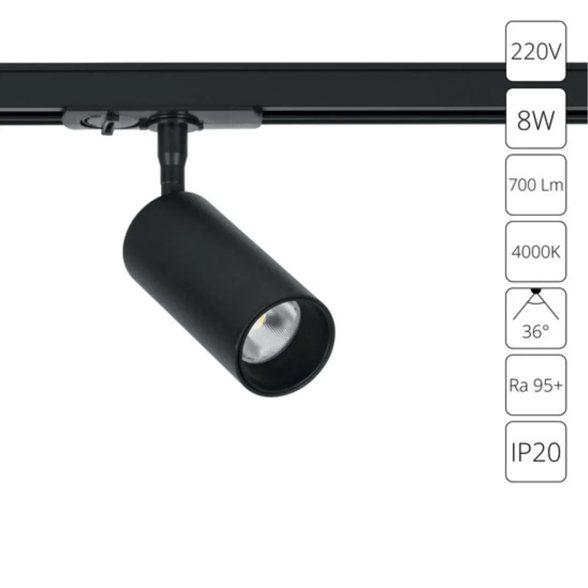 Трековый светильник Arte Lamp AERO A1345PL-1BK