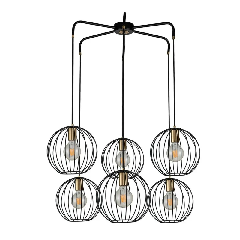 Escada 10176/6 E27*60W Black/Brass