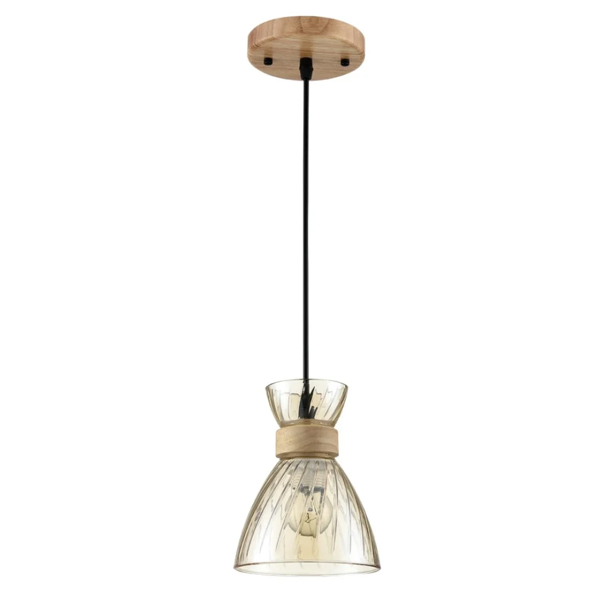 LUMION 8051/1A SUSPENTIONI LN25 309 дерево/амбер металл/стекло Подвесной светильник E27 1*60W 220V M