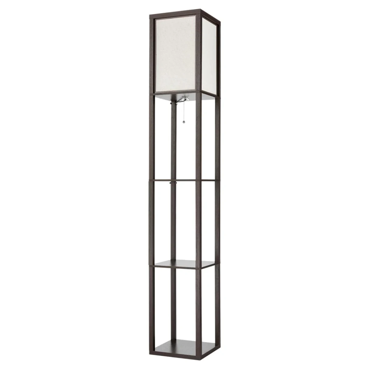 8090/1F COMFI LN24 кофейный/белый, дерево/текстиль Торшер Е27 1*60W 220V PRACTIC