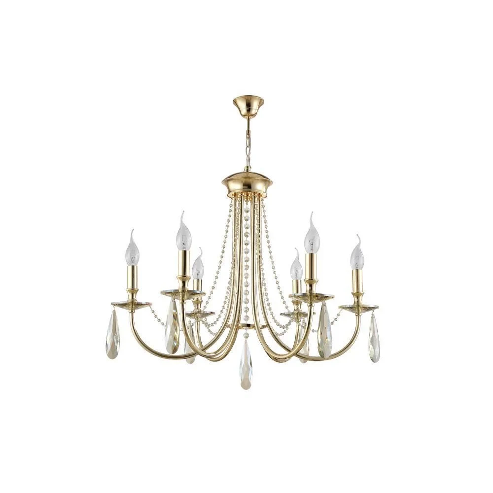 Люстра VICTORIA SP6 GOLD/AMBER