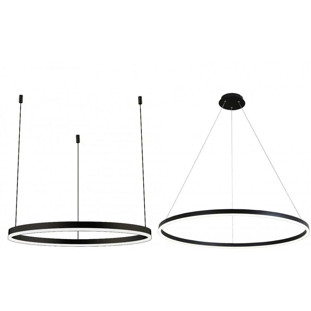 08228,19A(4000K) Подвес Тор черный d100 h120 Led 56W (4000K) 2 типа крепления