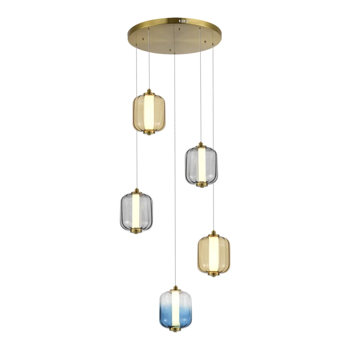 SL1193.303.05 Светильник подвесной ST-Luce Латунь/Янтарный,Дымчатый,Голубой LED 510W 3000K