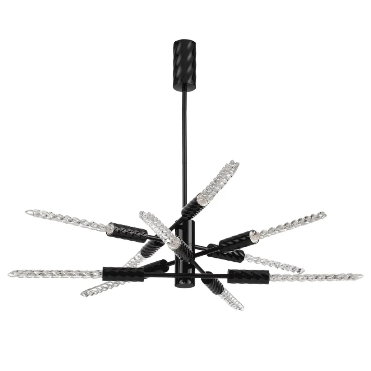 ODEON LIGHT 5459/28L L-VISION ODL_EX26 черный глянцевый/прозрачн./металл/стекло Люстра LED 28W (10*2