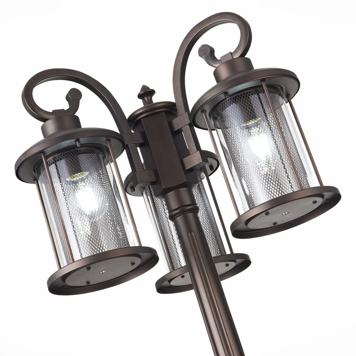 SL080.425.03 Светильник уличный наземный ST-Luce Темный кофе/Прозрачный, Темный кофе E27 3*100W