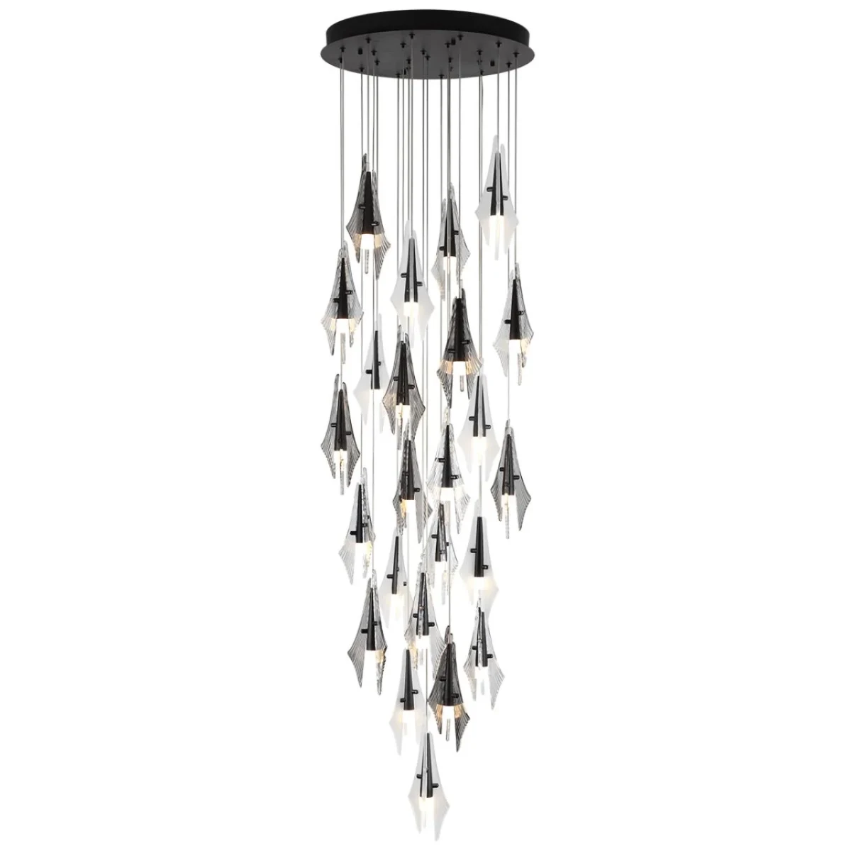 ODEON LIGHT 5442/137L L-VISION ODL_EX26 черный/бел.матовый/прозрачн./дымчатый/металл/стекло Люстра к