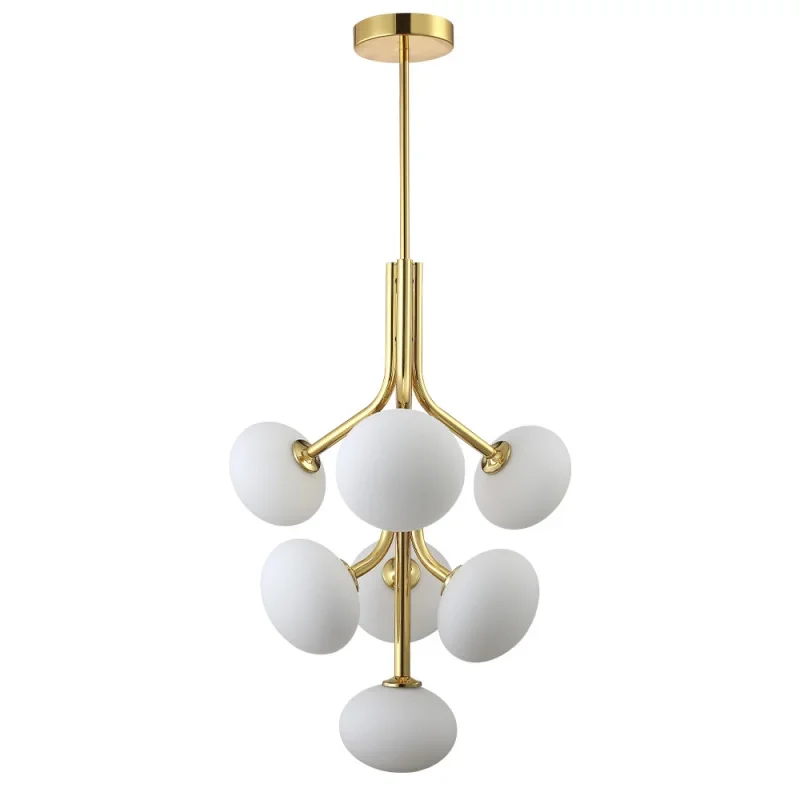 Люстра на штанге Crystal Lux ALICIA SP7 GOLD/WHITE