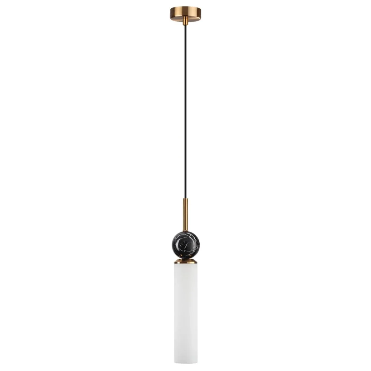 ODEON LIGHT 4361/1 MIDCENT ODL25 Подвесной светильник под латунь/металл/стекло/черный мрамор IP20 1*