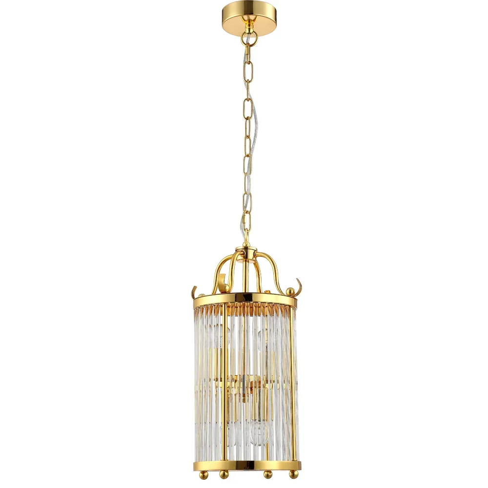Светильник подвесной Crystal Lux TADEO SP4 D200 GOLD/TRANSPARENTE