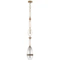 ODEON LIGHT 5441/1B PENDANT ODL_EX26 сатинированн.латунь/прозрачн./металл/стекло/травертин/веревка П