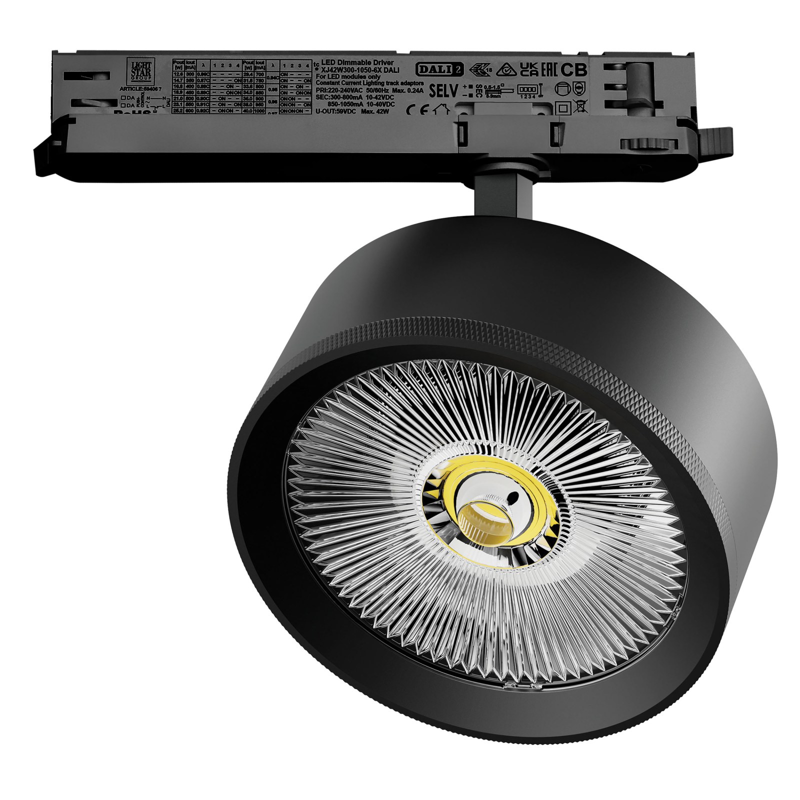 Светильник для трековой системы Quattro LED 35W с управлением DALI Alta Pro Lightstar A5737DALI