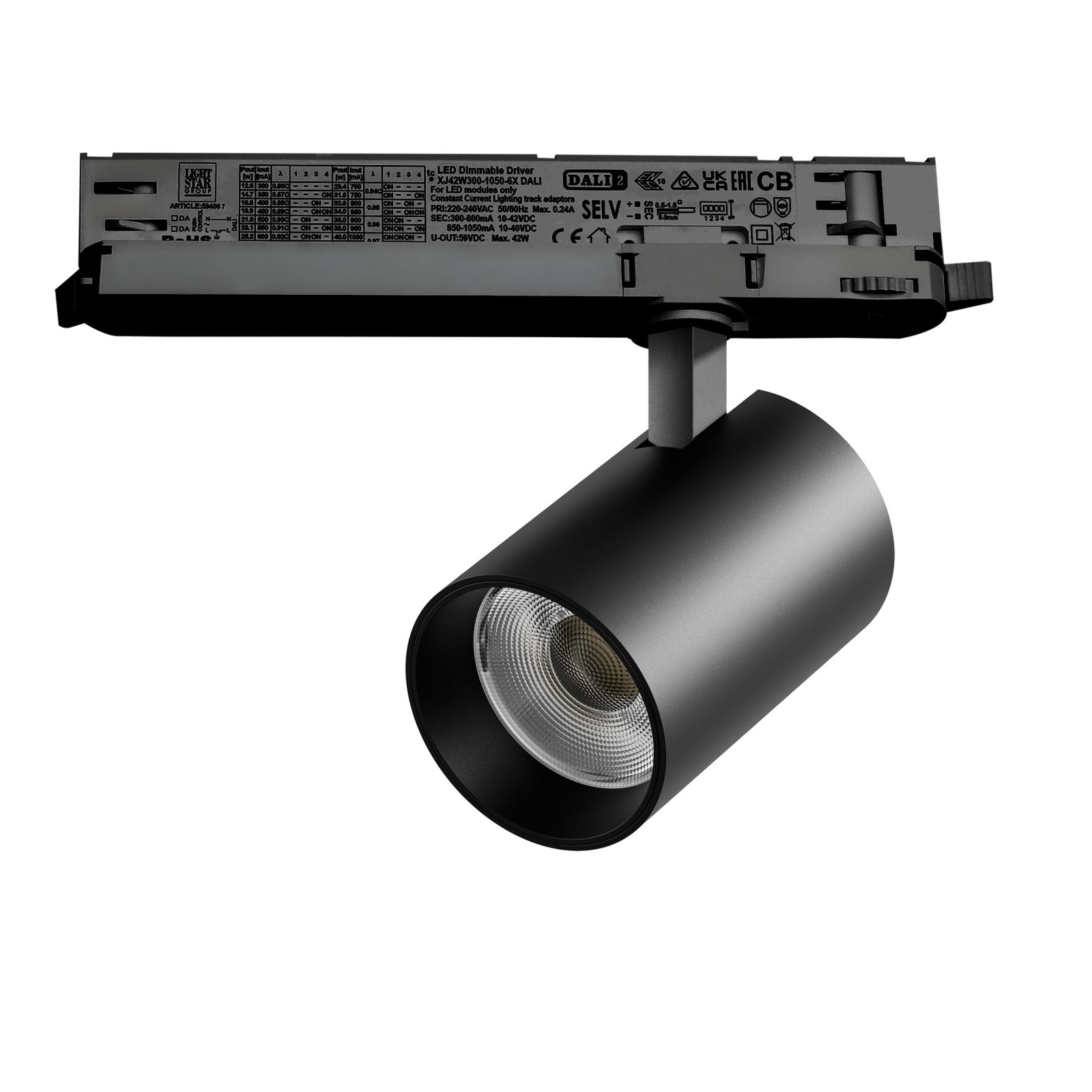 Светильник для трековой системы Quattro LED 30W с управлением DALI Alta Base Lightstar A5337DALI