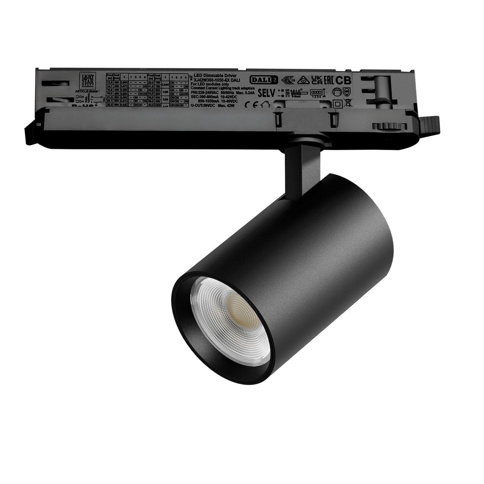 Светильник для трековой системы Quattro LED 24W с управлением DALI Alta Base Lightstar A5247DALI