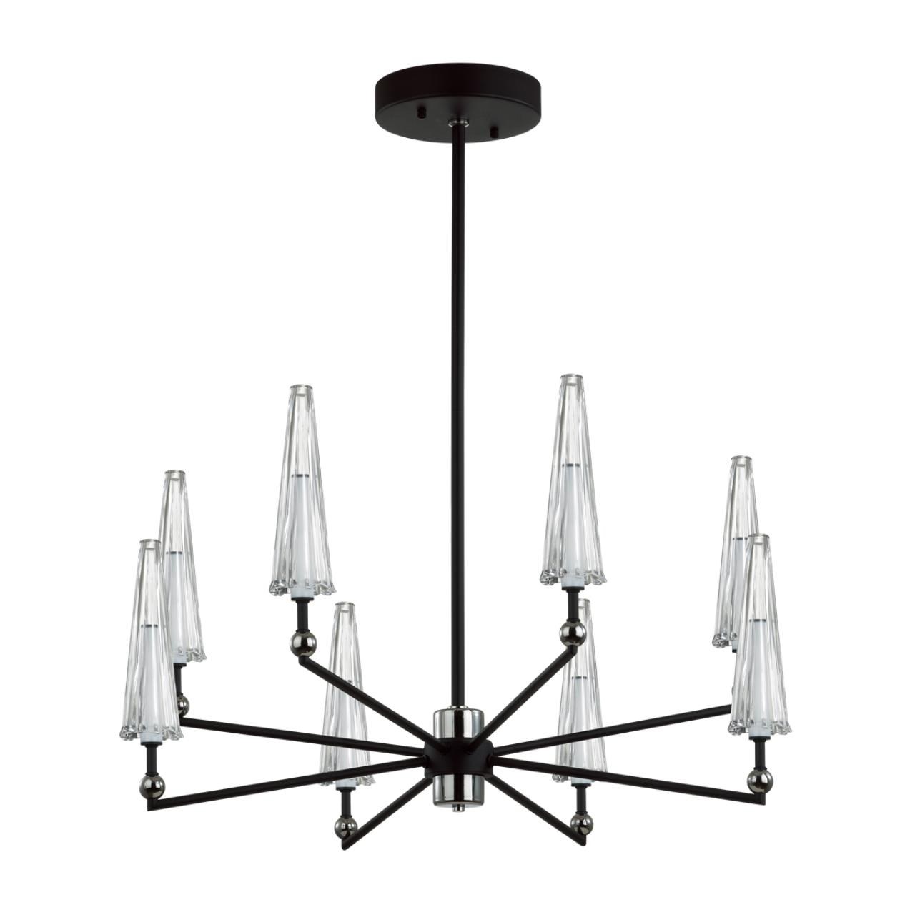 5429/39L MODERN ODL_EX24 000 черный матов./прозрачный/металл/стекло/акрил Люстра LED 39W 3000K 1330Лм FUNGO