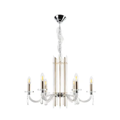 Люстра Crystal Lux AURELIO SP6 GOLD+CHROME/TRANSPARENT