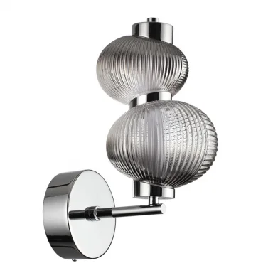 ODEON LIGHT 5096/8WL L-VISION ODL25 419 хром/дымчатый градиент/металл/стекло Настенный светильник LE