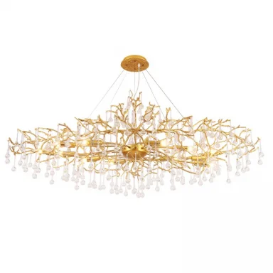 Подвесная люстра Crystal Lux REINA V2 SP12 L1500 GOLD PEARL