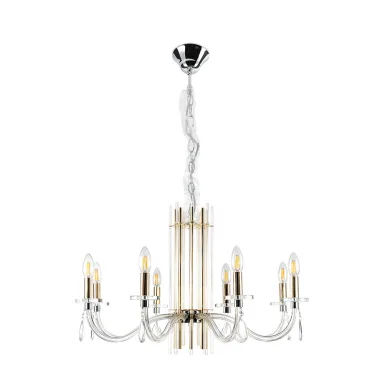 Люстра Crystal Lux AURELIO SP8 GOLD+CHROME/TRANSPARENT