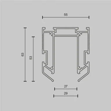Профиль для монтажа Exility в натяжной ПВХ потолок TRA034MP-212S(N), 2м
