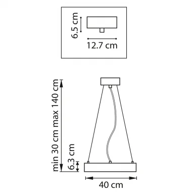 748017 Люстра SATURNO LED 24W 1600LM 70G ЧЕРНЫЙ 3000-6000K