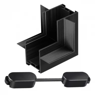 NOVOTECH 135275 SHINO NT24 093 черный Соединитель "Г"(переход с потолка на стену) для шинопровода вс