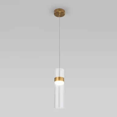 Подвесной светильник Eurosvet 50244/1 LED латунь/прозрачный