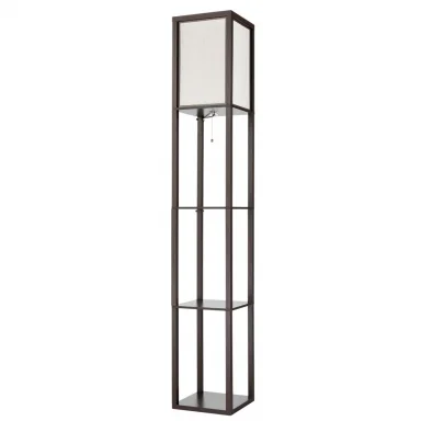 8090/1F COMFI LN24 кофейный/белый, дерево/текстиль Торшер Е27 1*60W 220V PRACTIC