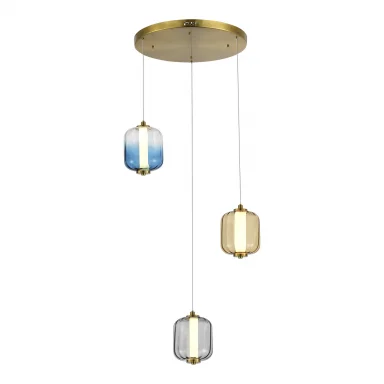 SL1193.303.03 Светильник подвесной ST-Luce Латунь/Янтарный,Дымчатый,Голубой LED 311,2W 3000K