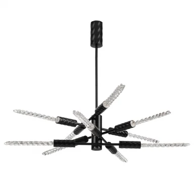 ODEON LIGHT 5459/28L L-VISION ODL_EX26 черный глянцевый/прозрачн./металл/стекло Люстра LED 28W (10*2
