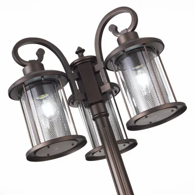 SL080.425.03 Светильник уличный наземный ST-Luce Темный кофе/Прозрачный, Темный кофе E27 3*100W