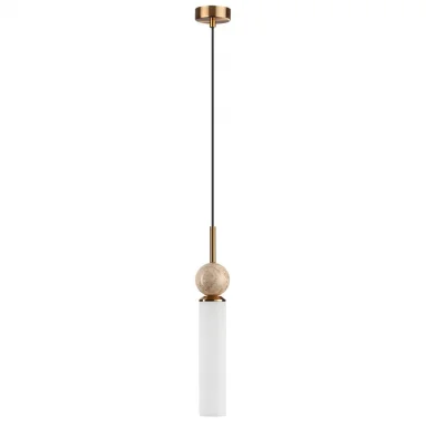 ODEON LIGHT 6625/1 MIDCENT ODL25 Подвесной светильник бежевый/металл/травертин IP20 1*E14 40W 220V L