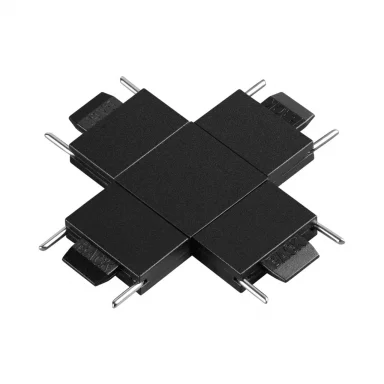 NOVOTECH 135270 SHINO NT24 093 черный Соединитель с токопроводом "X" для низковольтного шинопровода 