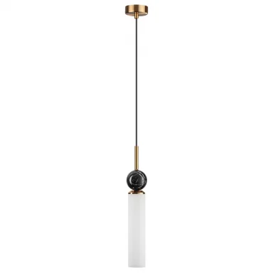 ODEON LIGHT 4361/1 MIDCENT ODL25 Подвесной светильник под латунь/металл/стекло/черный мрамор IP20 1*