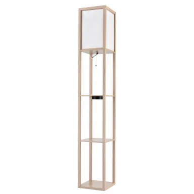 8091/1F COMFI LN24 дерево/белый, дерево/текстиль Торшер Е27 1*60W 220V PRACTIC