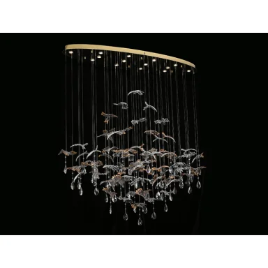 Каскадная люстра Newport 8220/140 С oval gold polished 20*5W