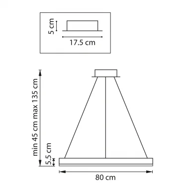 736417 Люстра ROTONDA 134W LED 5480LM 120G ЧЕРНЫЙ 3000-6000K