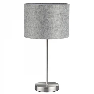 LUMION 8251/1T MODERNI LN25 000  никель/серый, металл/текстиль Настольная лампа Е27 60W 220V NIKKI