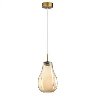 ODEON LIGHT 5098/4L PENDANT ODL25 423 античн.бронза/янтарный/металл/стекло Подвес LED 4W 4000K 388Лм