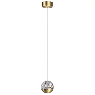 ODEON LIGHT 5101/5L L-VISION ODL25 под латунь/прозрачный/акрил Подвес "2 в 1" LED 5W 4000K 300Лм SON