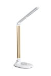 UL613 (белый /золото. Светильник настольный 9 Вт LED с функц.ночника, регул. темп. света и ур. яркос